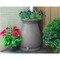 Dark Grey Granite 65-Gallon Plastic Urn Rain Barrel with Planter Top Outdoor Water Storage
